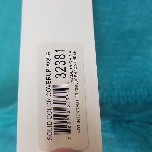 ELSIE & ZOEY Blue Lightweight Sheer Fringed V-Neck Beach Pool Coverup - Picture 4 of 12